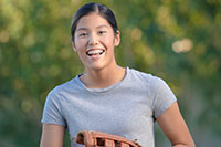 Young female with DAMON braces